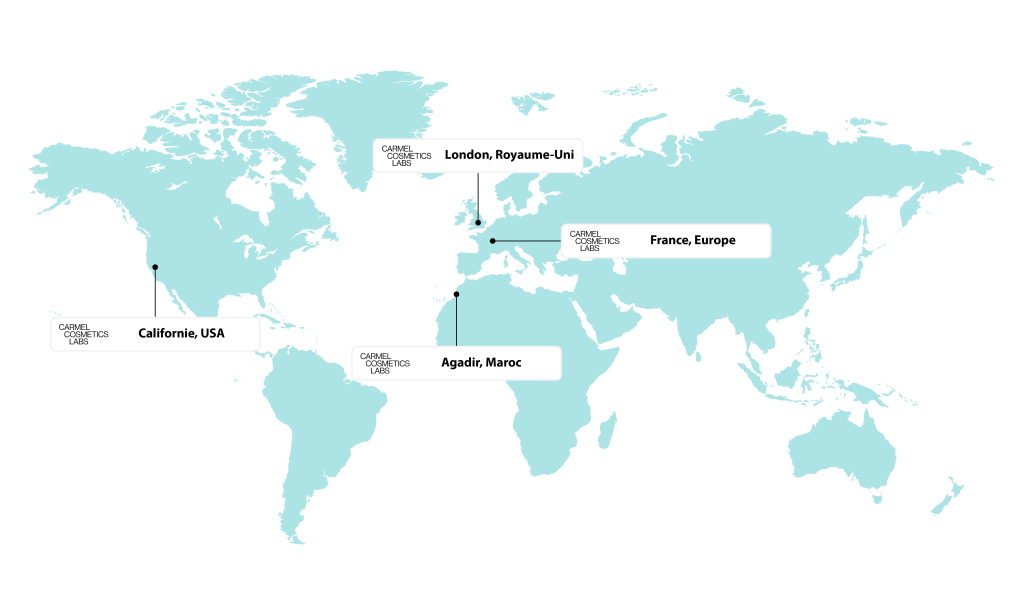 Map Carmel Cometics Labs, Laboratoire cosmétique Maroc