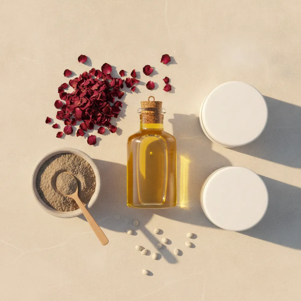 Ingrédients cosmétiques naturels marocains : argan, ghassoul, rose
