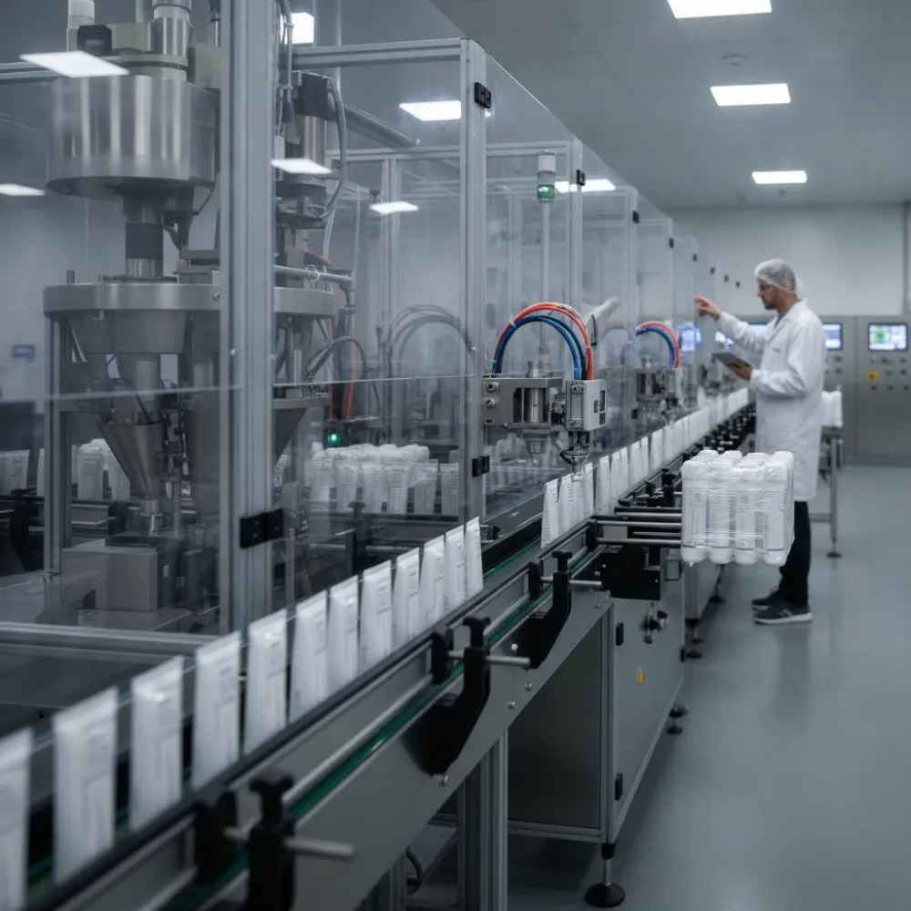 Ligne de conditionnement en sous-traitance cosmétique