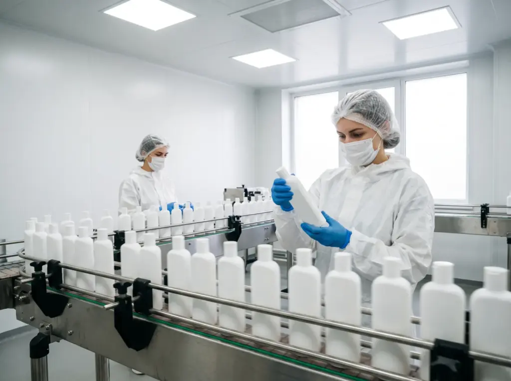 Benchmark d'une crème en MDD cosmétique selon le cahier des charges de l'enseigne, avec une formulatrice Carmel
