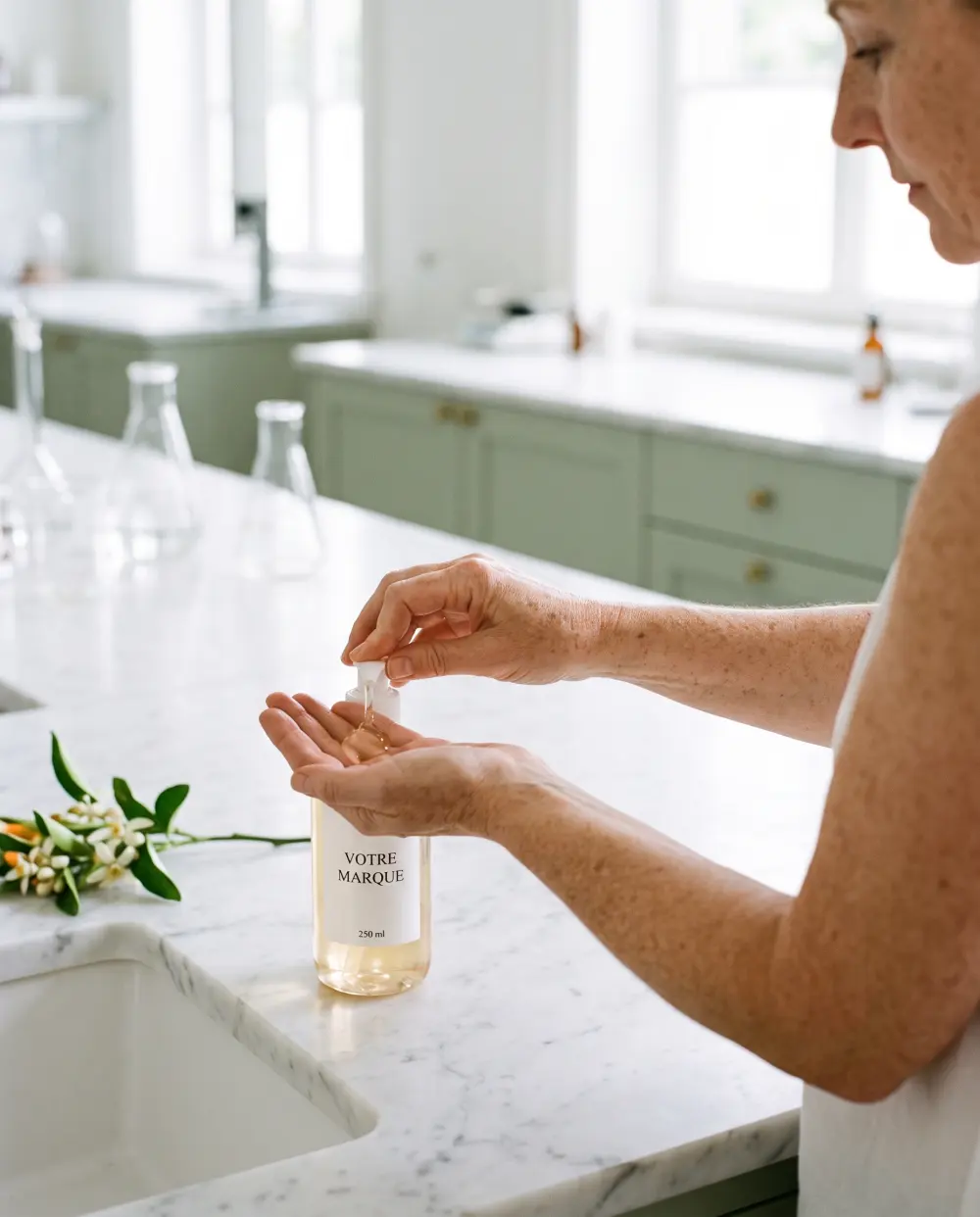 gel douche fleur oranger marque blanche carmel | Carmel Cosmetics Labs