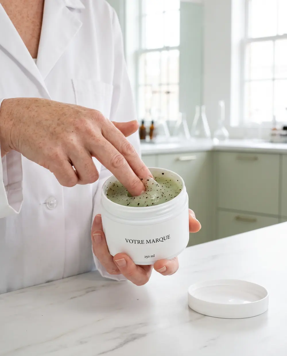 gommage the vert cafe marque blanche carmel | Carmel Cosmetics Labs