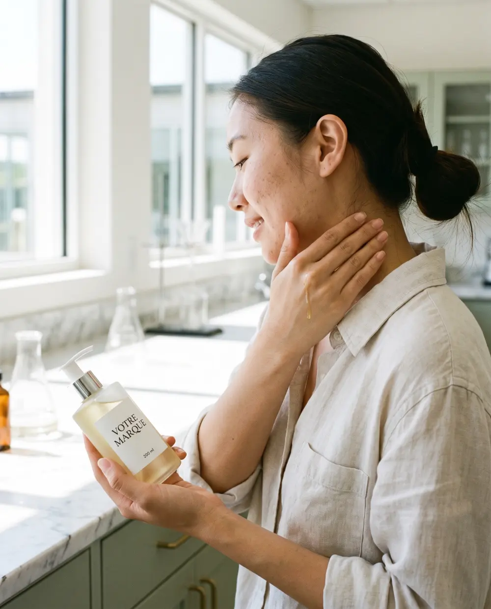 huile massage apaisante lavande marque blanche carmel | Carmel Cosmetics Labs
