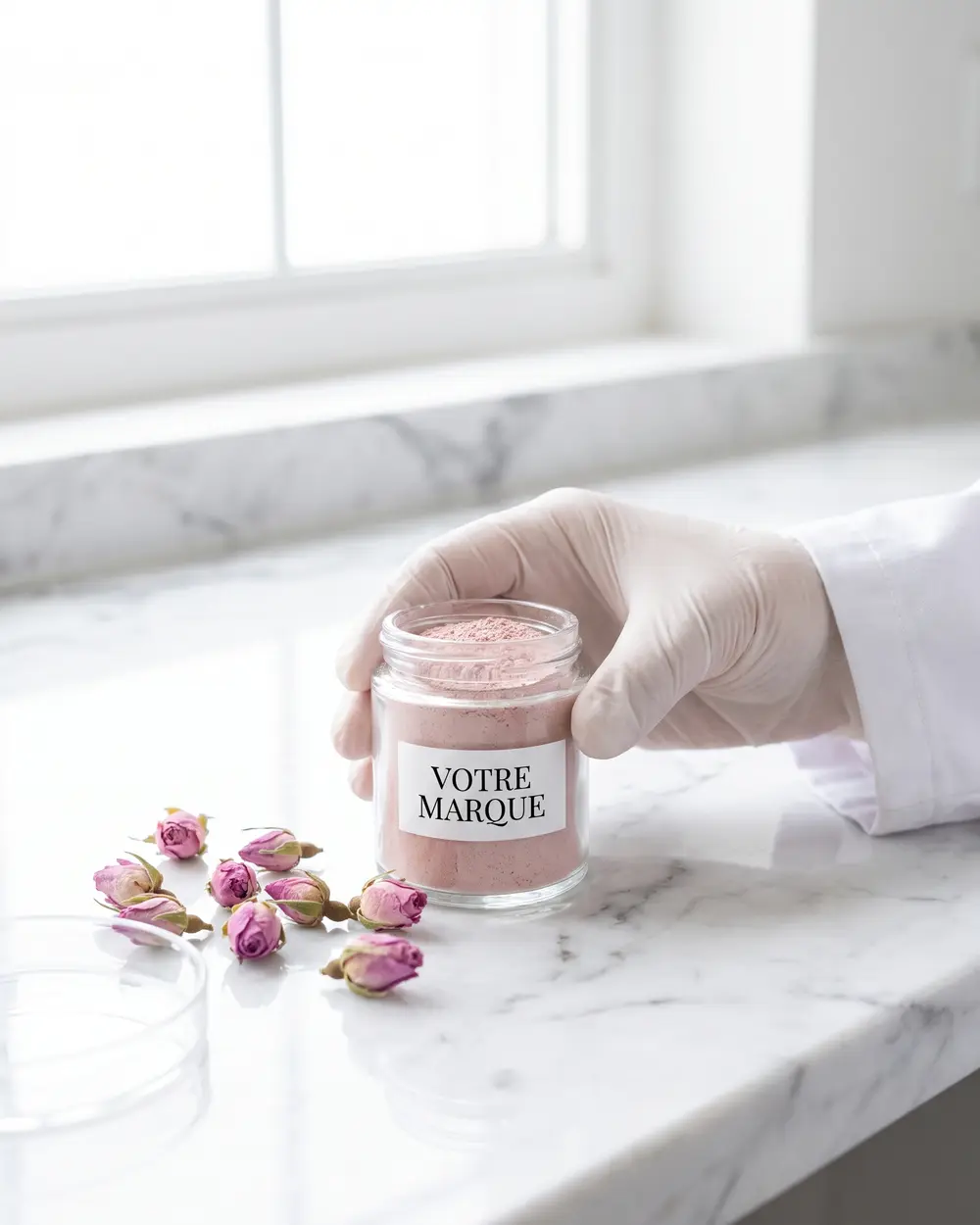 poudre rose damas marque blanche carmel | Carmel Cosmetics Labs