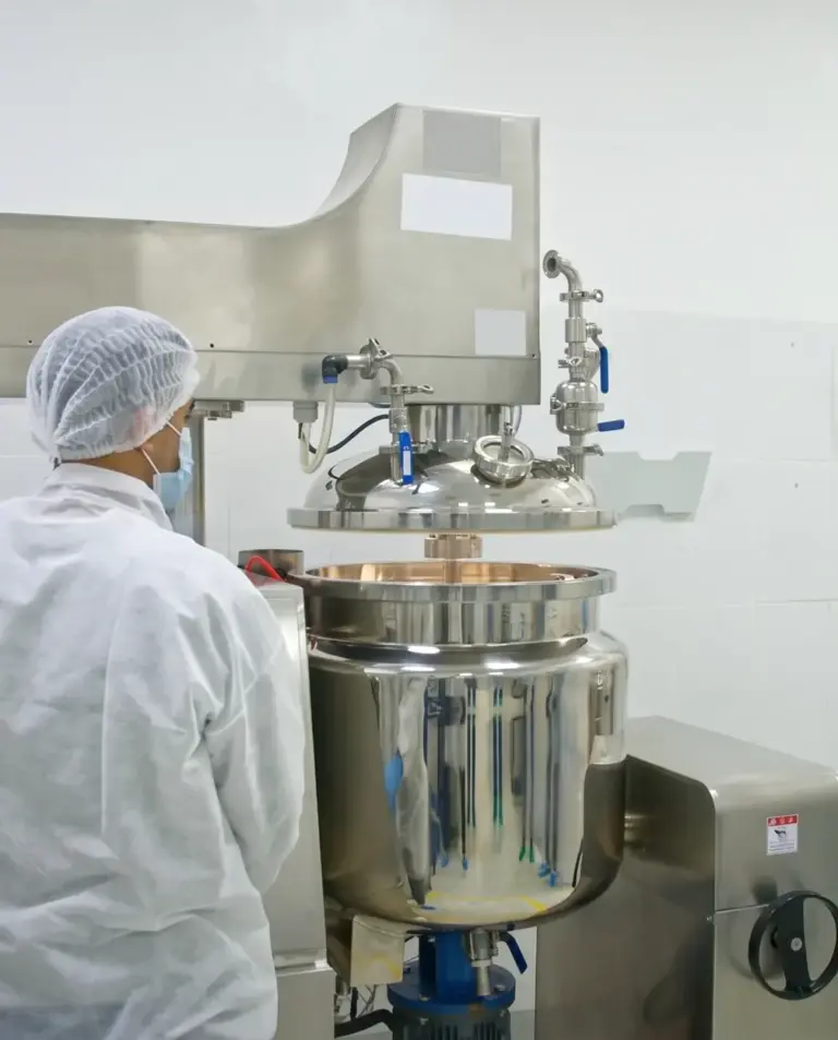 step 3 manufacturing vacuum mixer | Carmel Cosmetics Labs