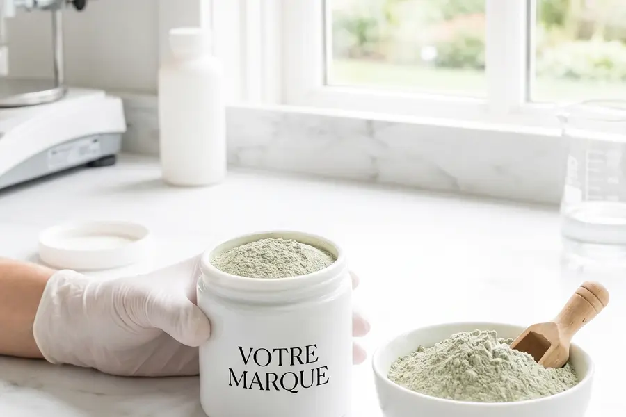 Textura de la arcilla verde en primer plano