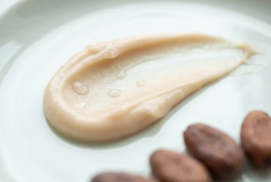Close-up of shea and cocoa protective balm texture