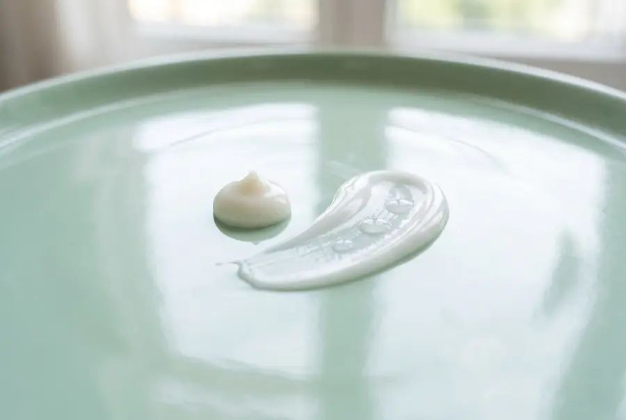 Texture crème contour des yeux anti-cernes à la caféine en gros plan