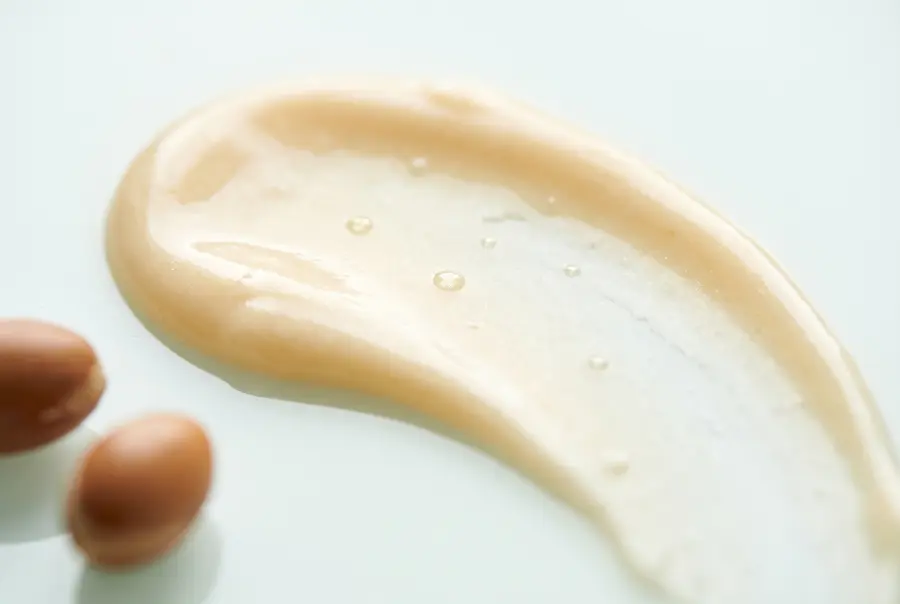 Texture crème corps à l'huile d'argan en gros plan