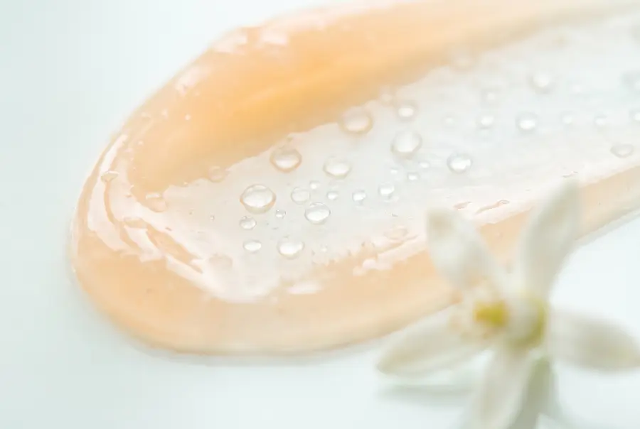 Texture eau de fleur d'oranger en gros plan