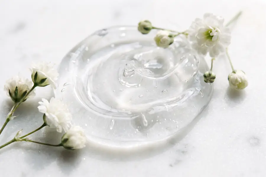 Textura del gel perfumado de almizcle blanco en primer plano