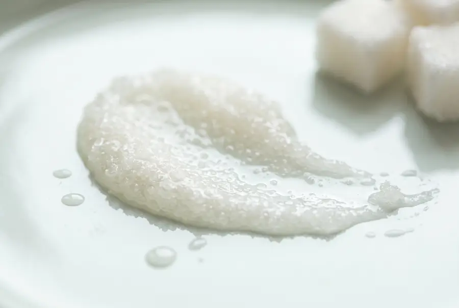 Texture gommage corps au sucre en gros plan