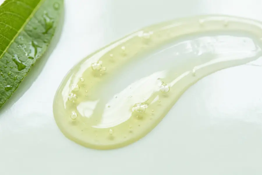Close-up of verbena post-scrub oil texture