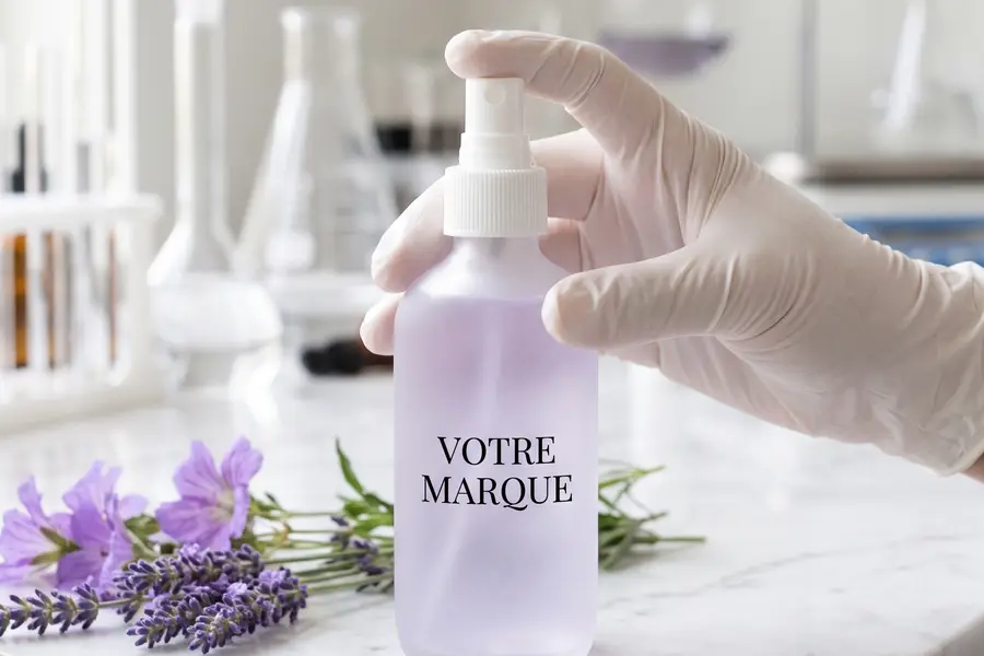 Textura del hidrolato de lavanda en primer plano