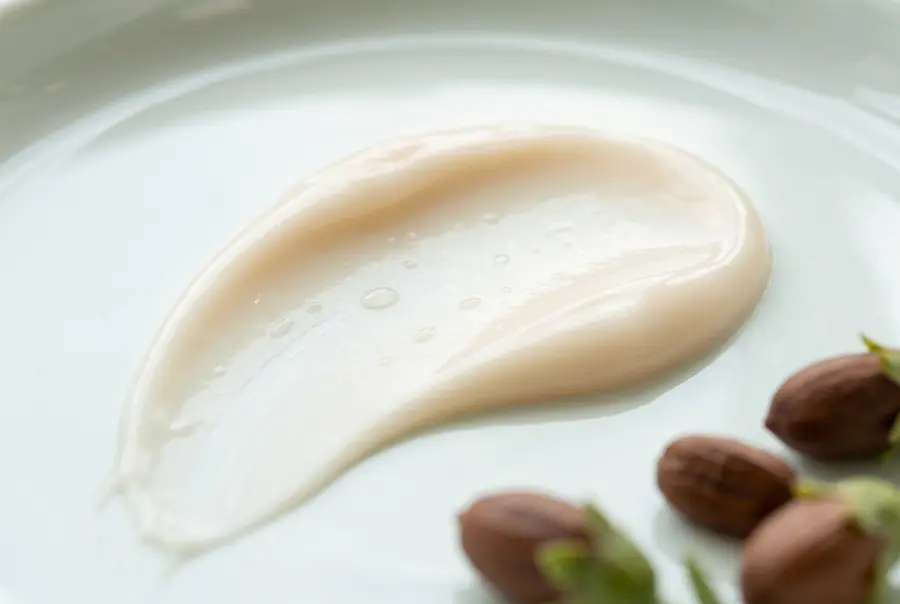 Texture masque sans rinçage jojoba et karité en gros plan