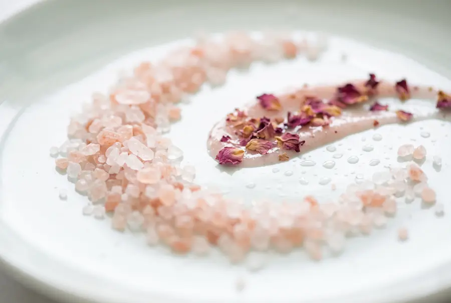 Texture sels de bain en gros plan